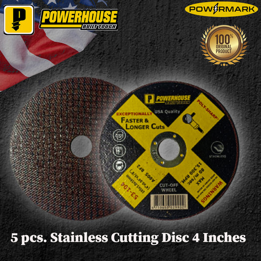 POWERHOUSE 5 pcs. Stainless Cutting Disc 4 Inches