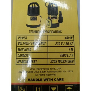 POWERHOUSE PH-CO-SUB400W Clear Water Submersible Pump 400W