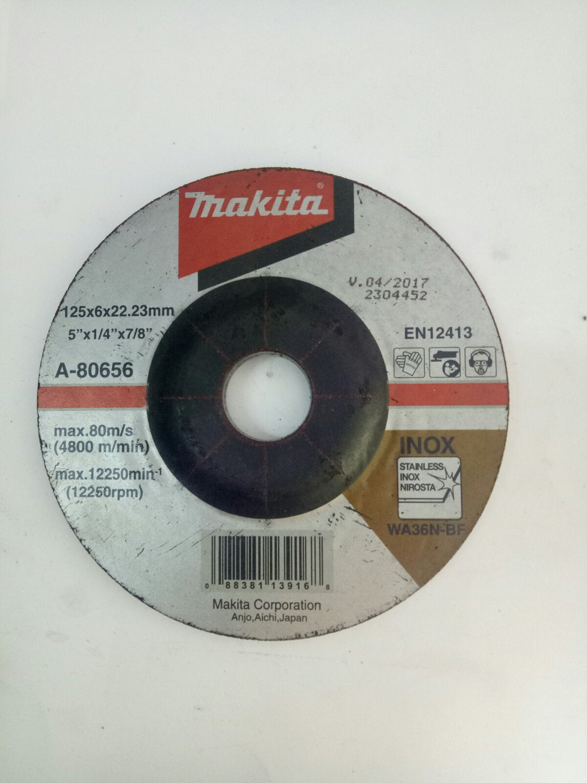 MAKITA A-80656 – (125mm) Depressed Center Wheel(5") Grinding Disc for Stainless