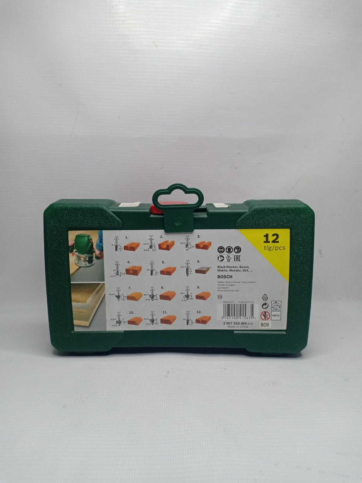 BOSCH 2607019465 Router Bit Set 1/4" 12 pcs.