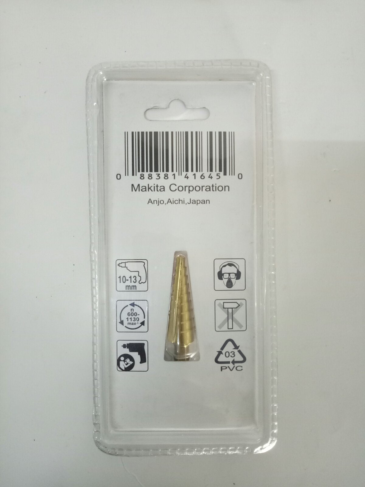 MAKITA D-46436 Step Drill Bit Straight Flute Tin Coating 12mm