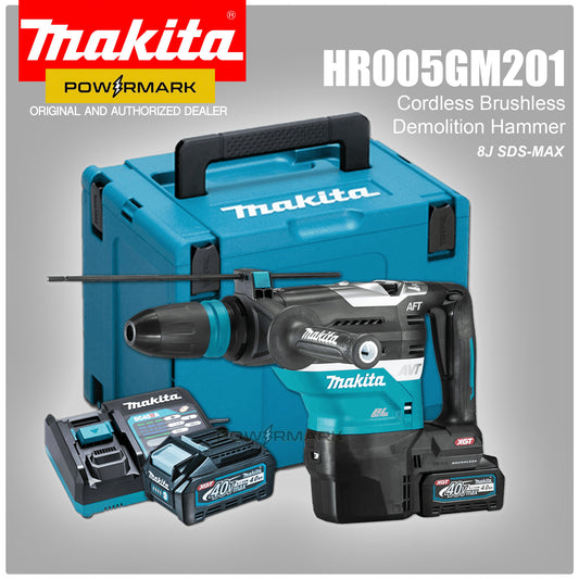 MAKITA HR005GM201 8J Cordless Rotary Hammer, SDS-Max 40Vmax XGT™ Li-ion [Kit] (1-9/16″)