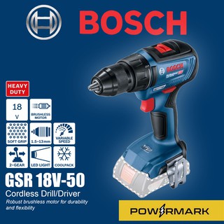 BOSCH GSR 18V-50 Professional Brushless Cordless Screw Driller (Solo Tool)