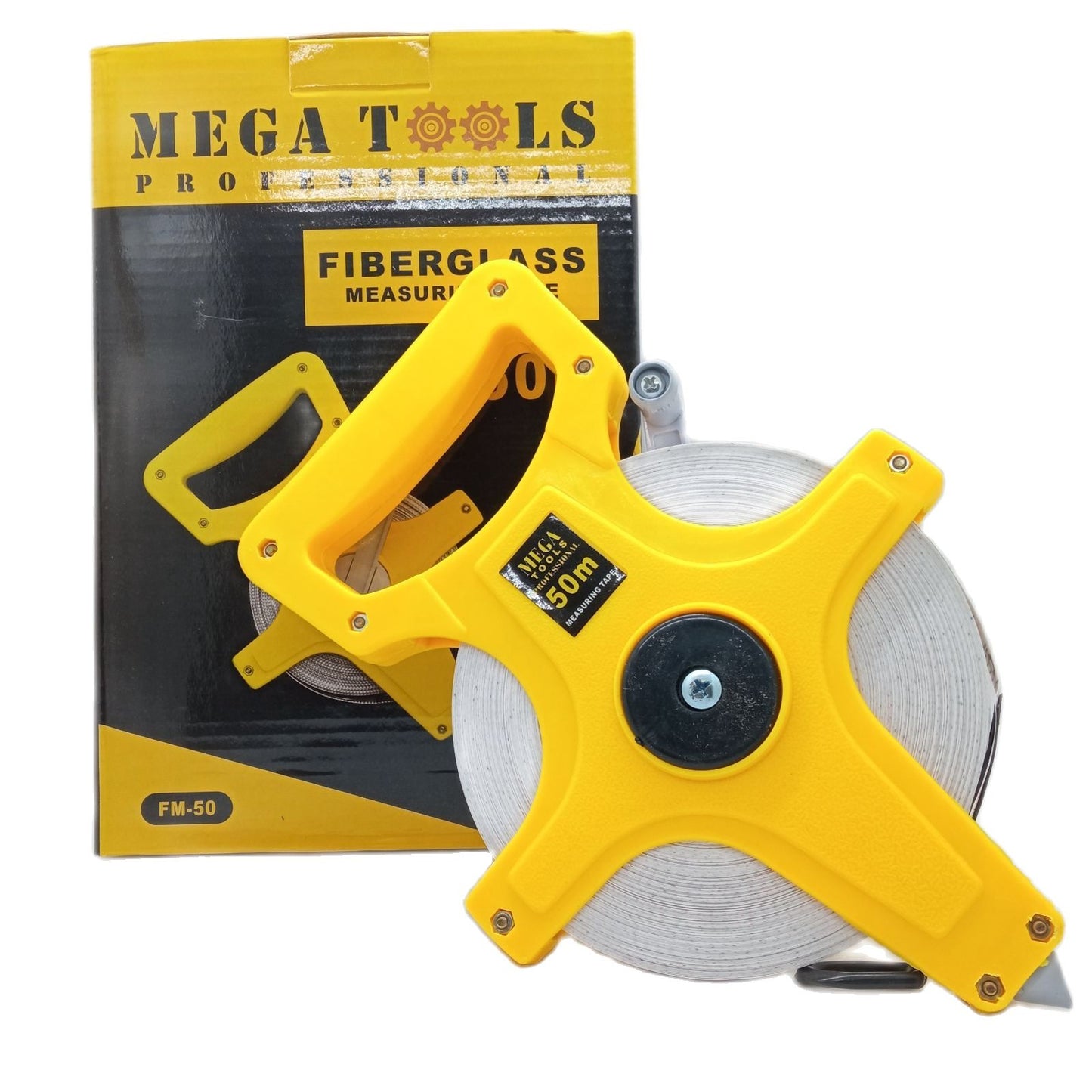 MEGATOOLS Professional FM-50 Fiber Glass Measuring Tape 50M