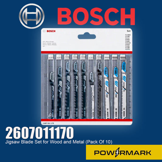 BOSCH 2607011170 Jigsaw Blade Set for Wood and Metal (Pack Of 10)