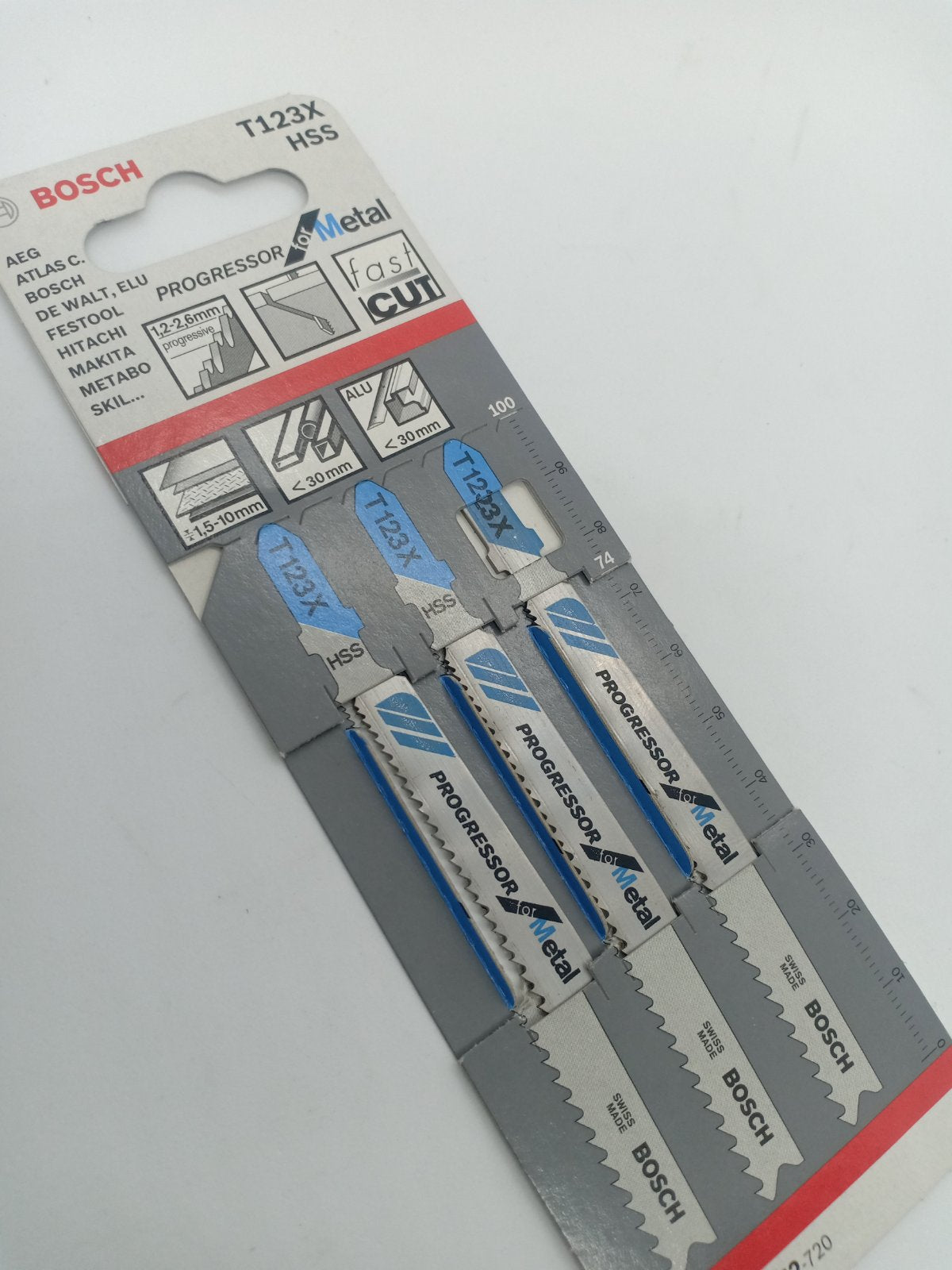 BOSCH 2608638472 T123X Progressor for Metal T-Shank Jigsaw Blades 3pcs.