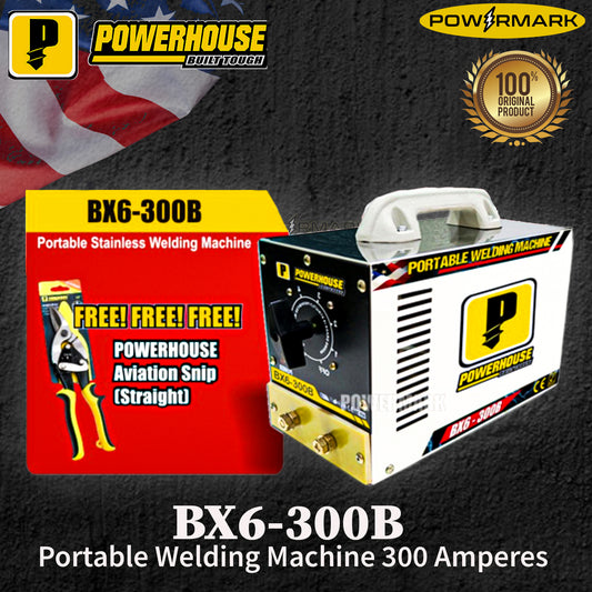POWERHOUSE BX6-300B Portable Welding Machine 300 Amperes with FREE Powerhouse Aviation Snip (straight)