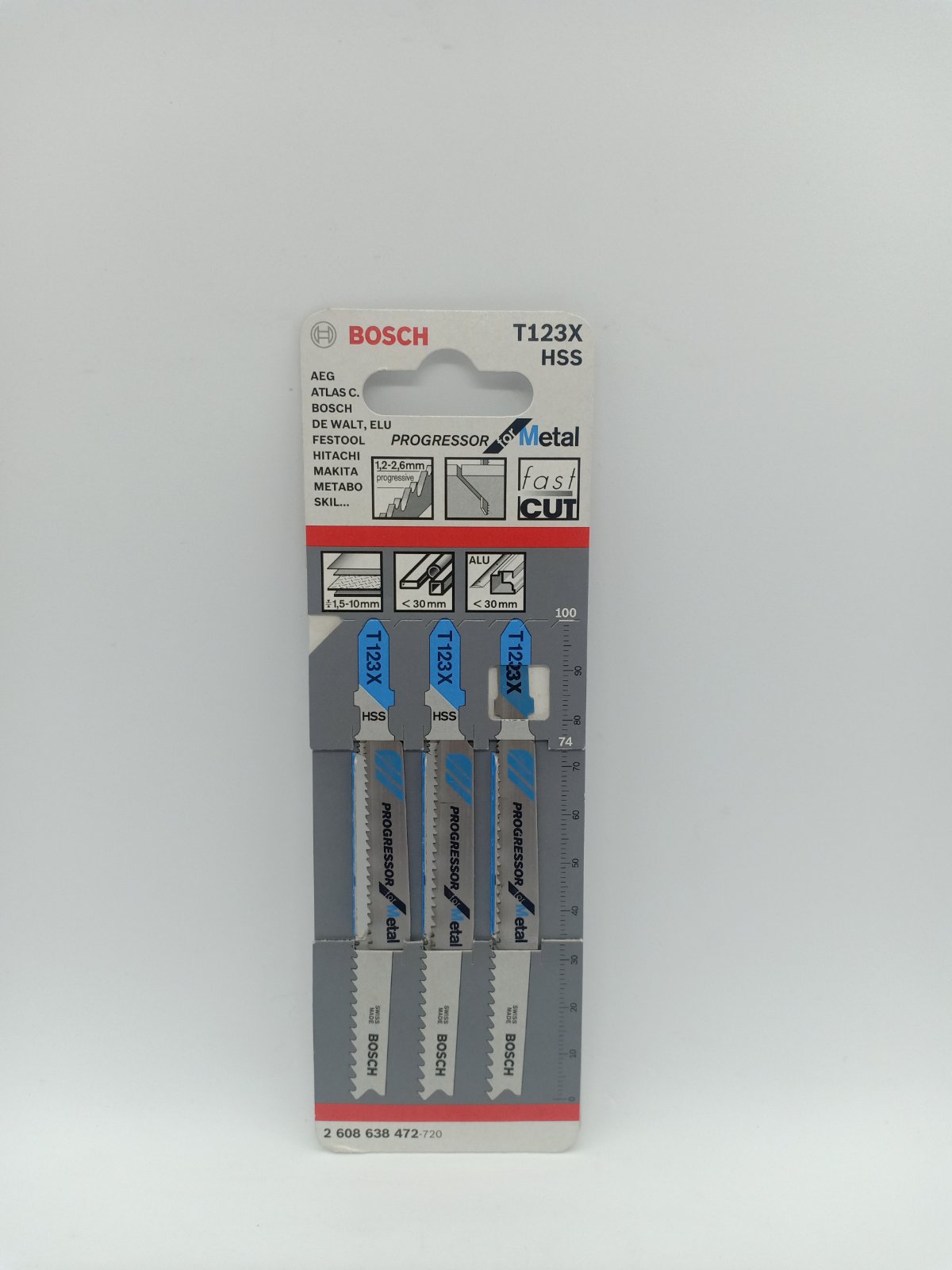 BOSCH T123X Progressor for Metal T-Shank Jigsaw Blades 3pcs.