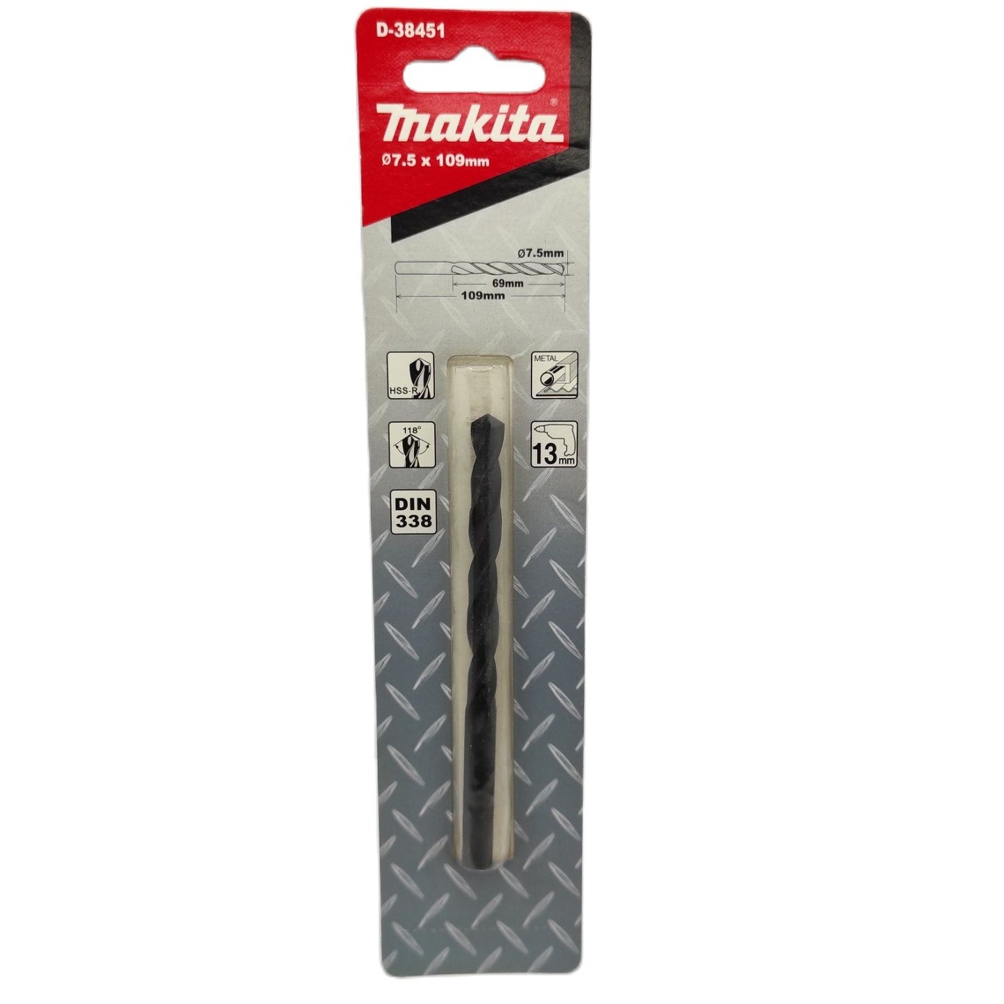 MAKITA D-38451 HSS-R Metal Drill Bit 7.5mm