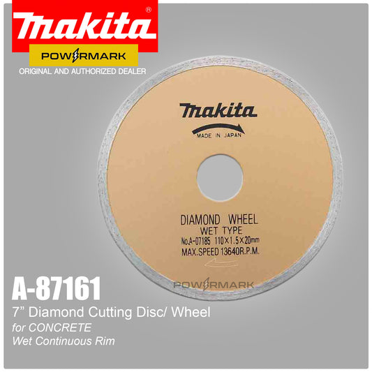 MAKITA A-87161 – (180mm) Continuous Rim/Wet 7" Diamond Wheel for Concrete
