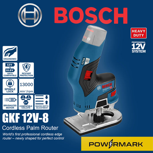 BOSCH GKF 12V-8 Brushless Cordless Palm Router (Solo Tool)