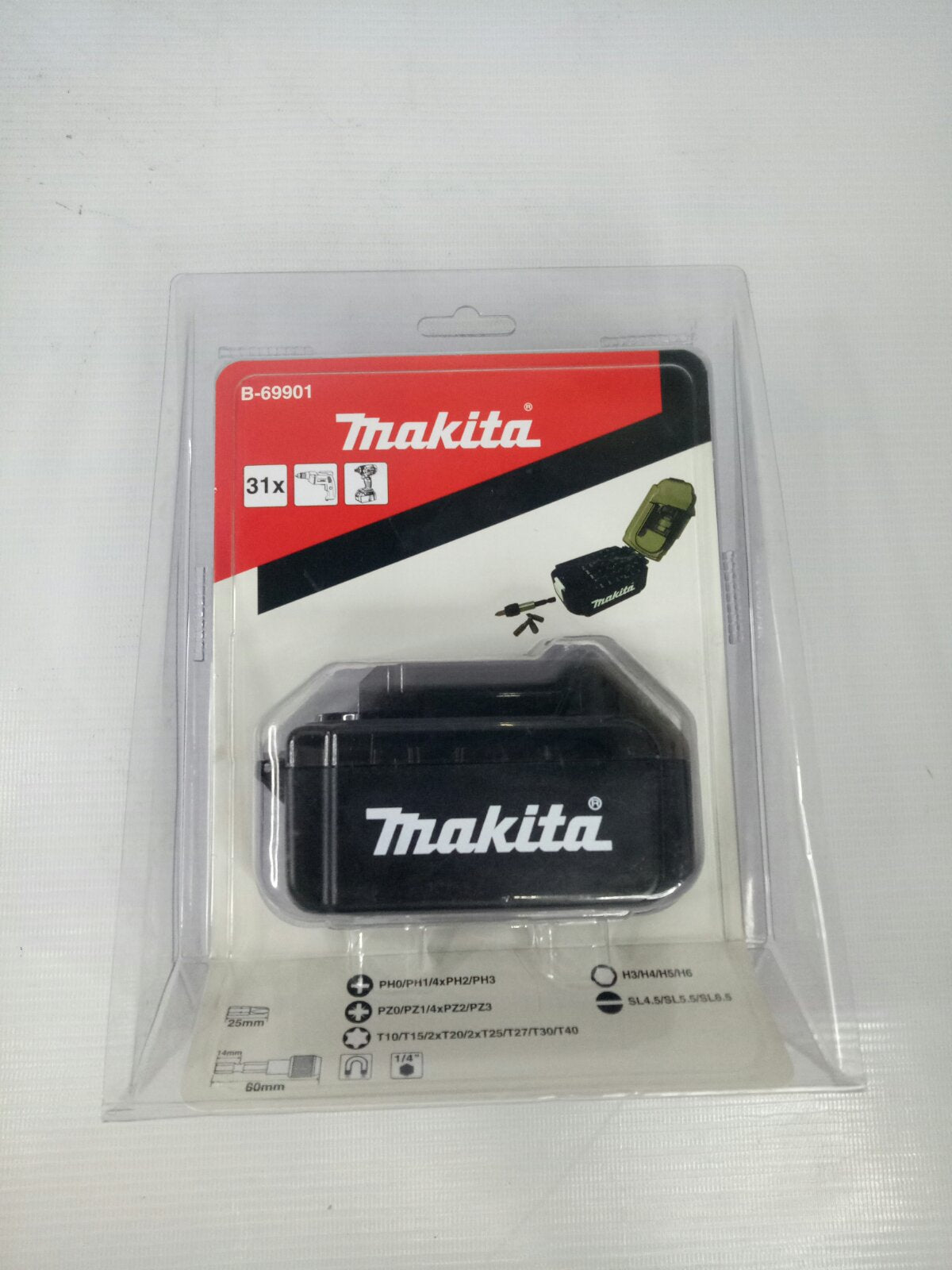 MAKITA B-69901 Screw Bit Set Battery Type Case 31pcs.