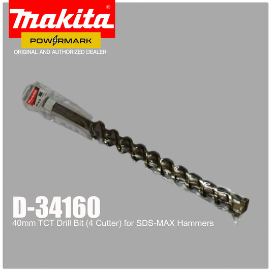MAKITA D-34160 – 40mm TCT Drill Bit (2 Cutter) for SDS-MAX Hammers