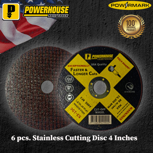 POWERHOUSE 6 pcs. Stainless Cutting Disc 4 Inches