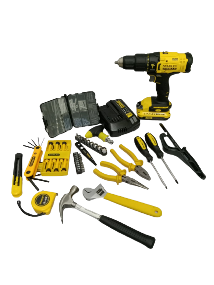 STANLEY FATMAX SCD711C1H Cordless Hammer Drill 20V Max with Hand tools and Accesories Set