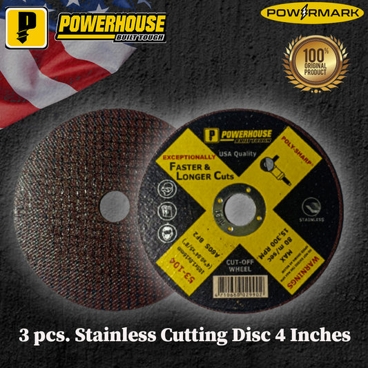 POWERHOUSE 3 pcs. Stainless Cutting Disc 4 Inches