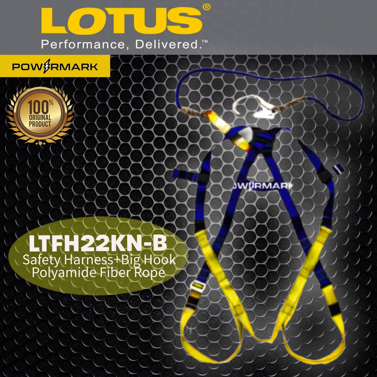 LOTUS LTFH22KN-B Safety Harness+Big Hook Polyamide Fiber Rope