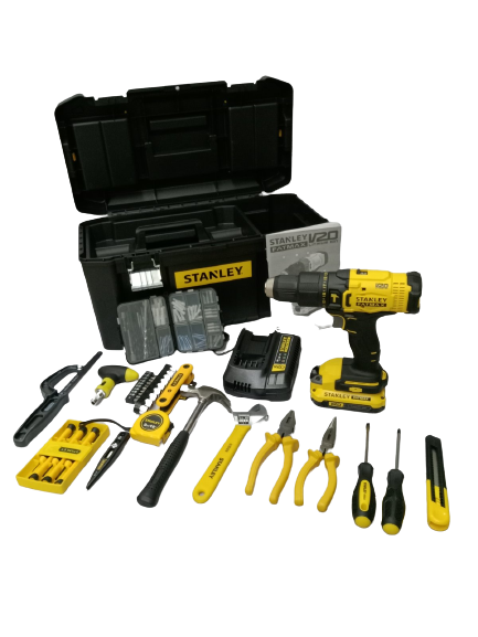 STANLEY FATMAX SCD711C1H Cordless Hammer Drill 20V Max with Hand tools and Accesories Set