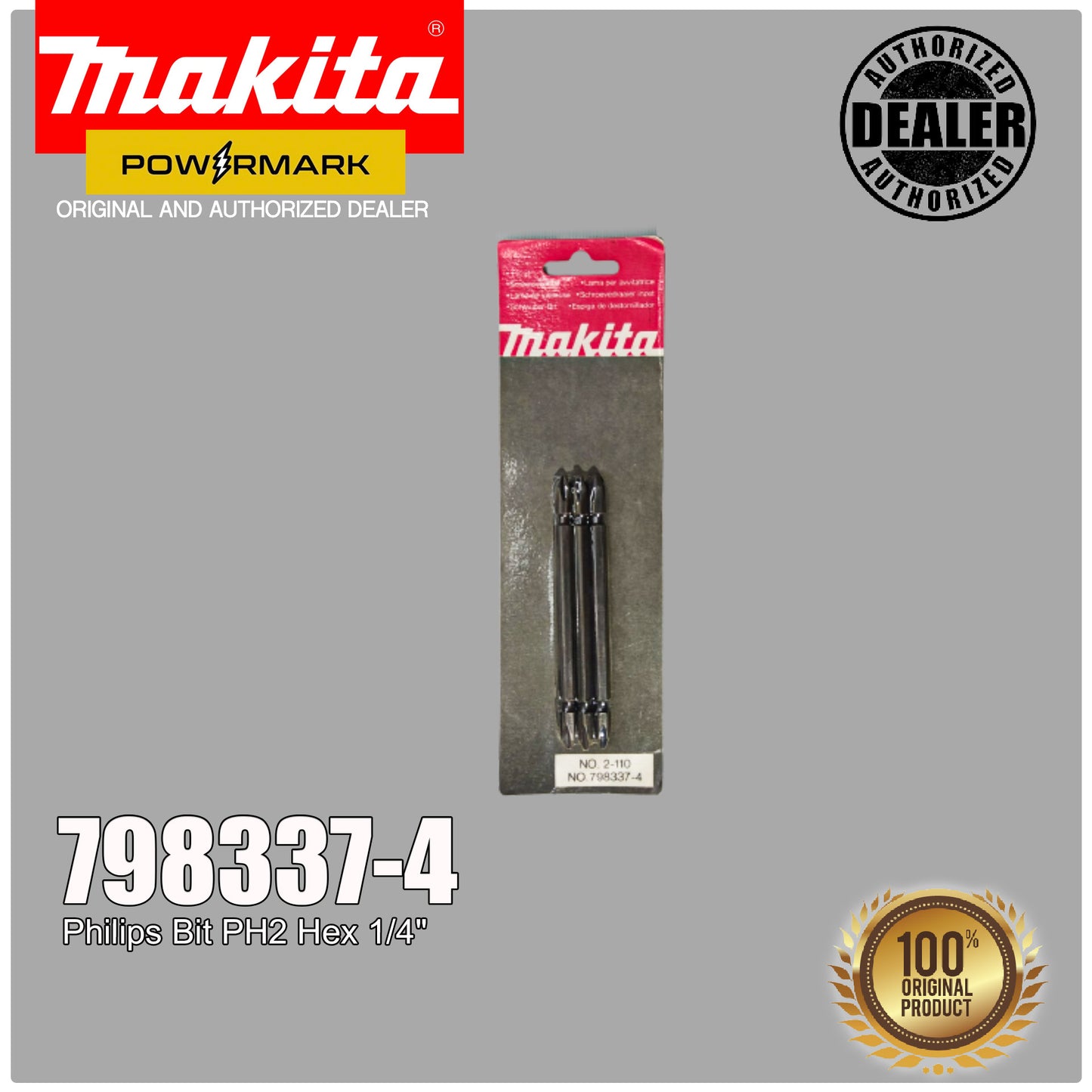 MAKITA 798337-4 Philips Bit PH2 Hex 1/4"