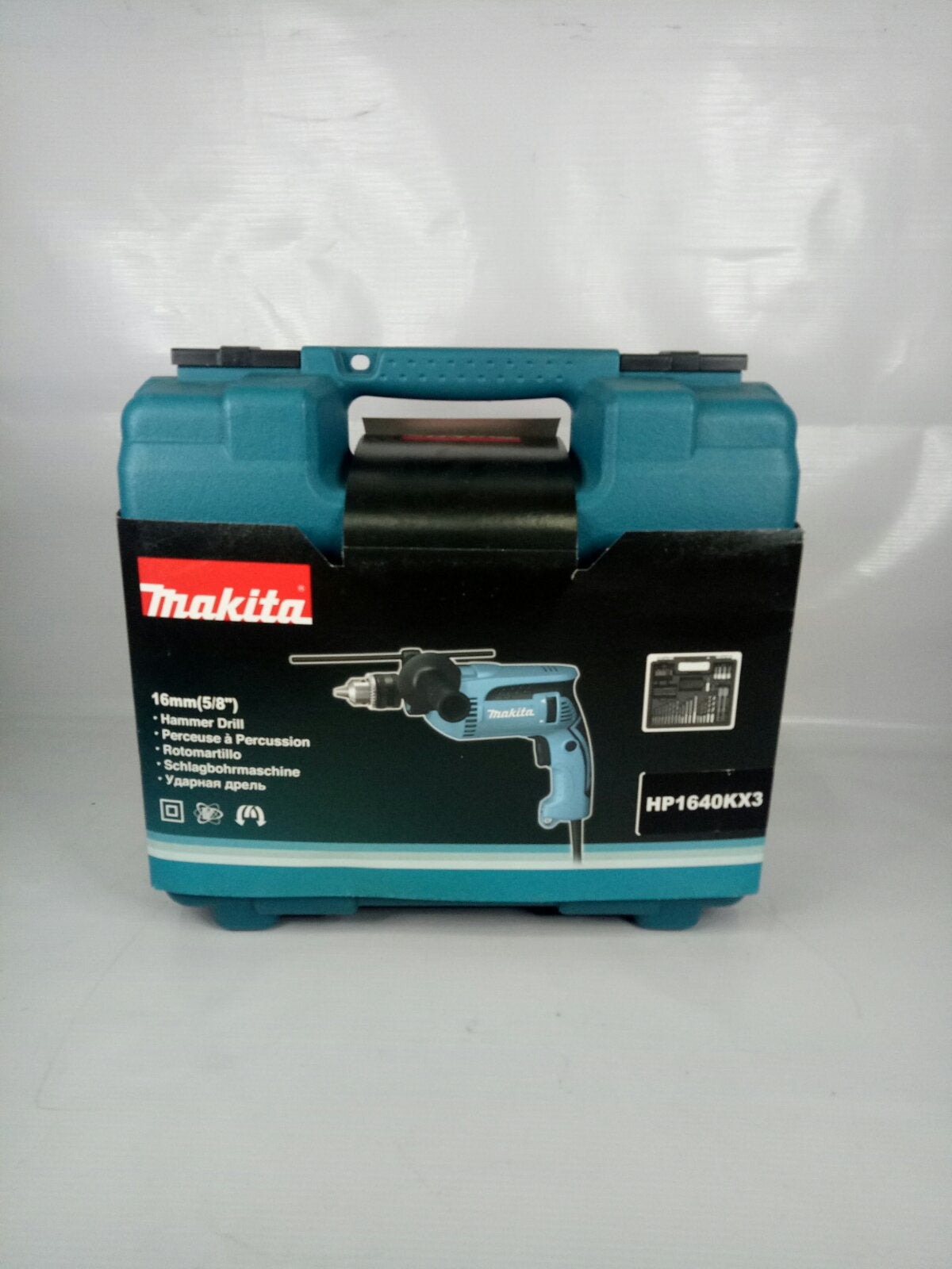 MAKITA HP1640KX3 Hammer Drill, Keyed Chuck 680W With Drill Bit Set (5/8″)