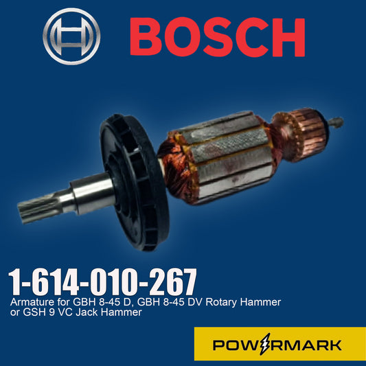 Bosch 1-614-010-267 Armature for GBH 8-45 D, GBH 8-45 DV Rotary Hammer or GSH 9 VC Jack Hammer