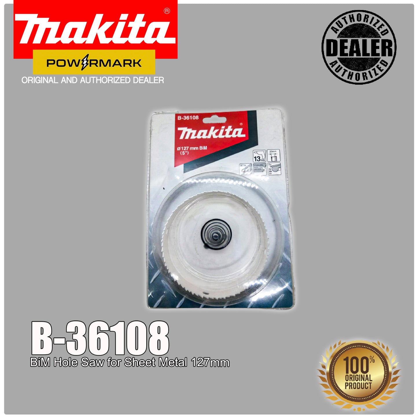 MAKITA B-36108 BiM Hole Saw for Sheet Metal 127mm