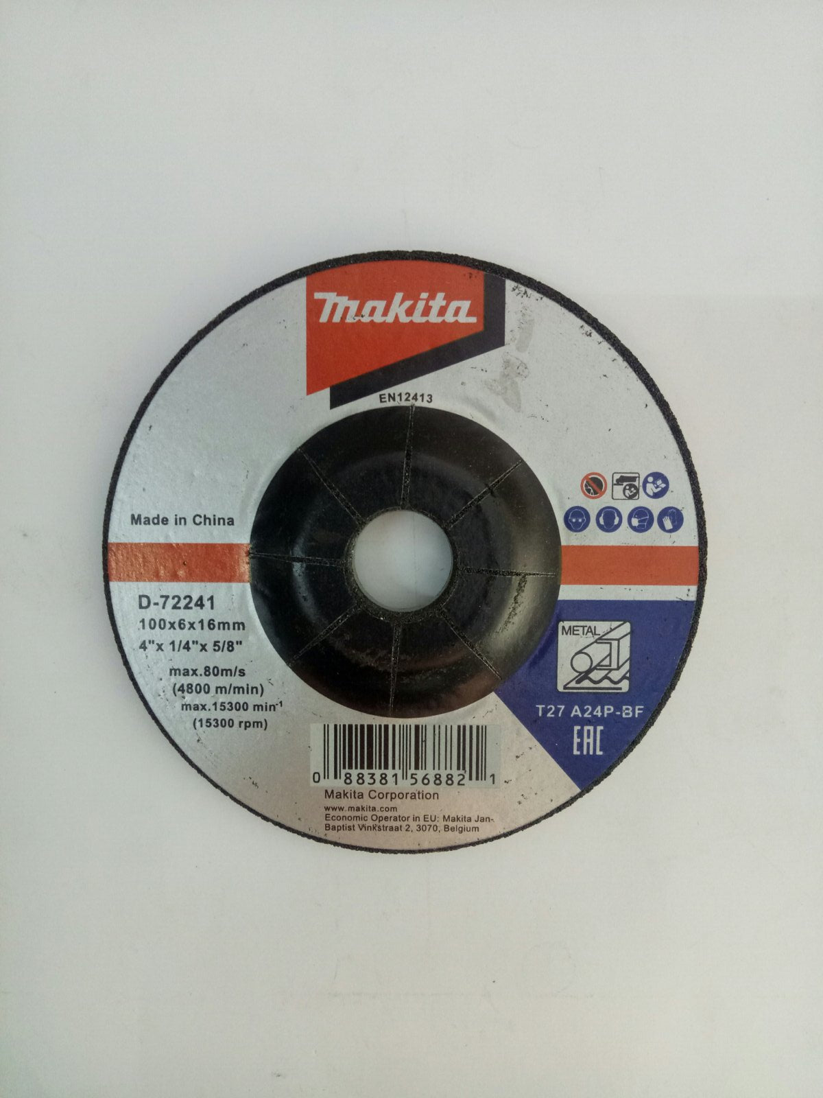 MAKITA D-72241(100mm)Depressed Center Wheel 4" Grinding Disc for Metal T27 A24P-BF