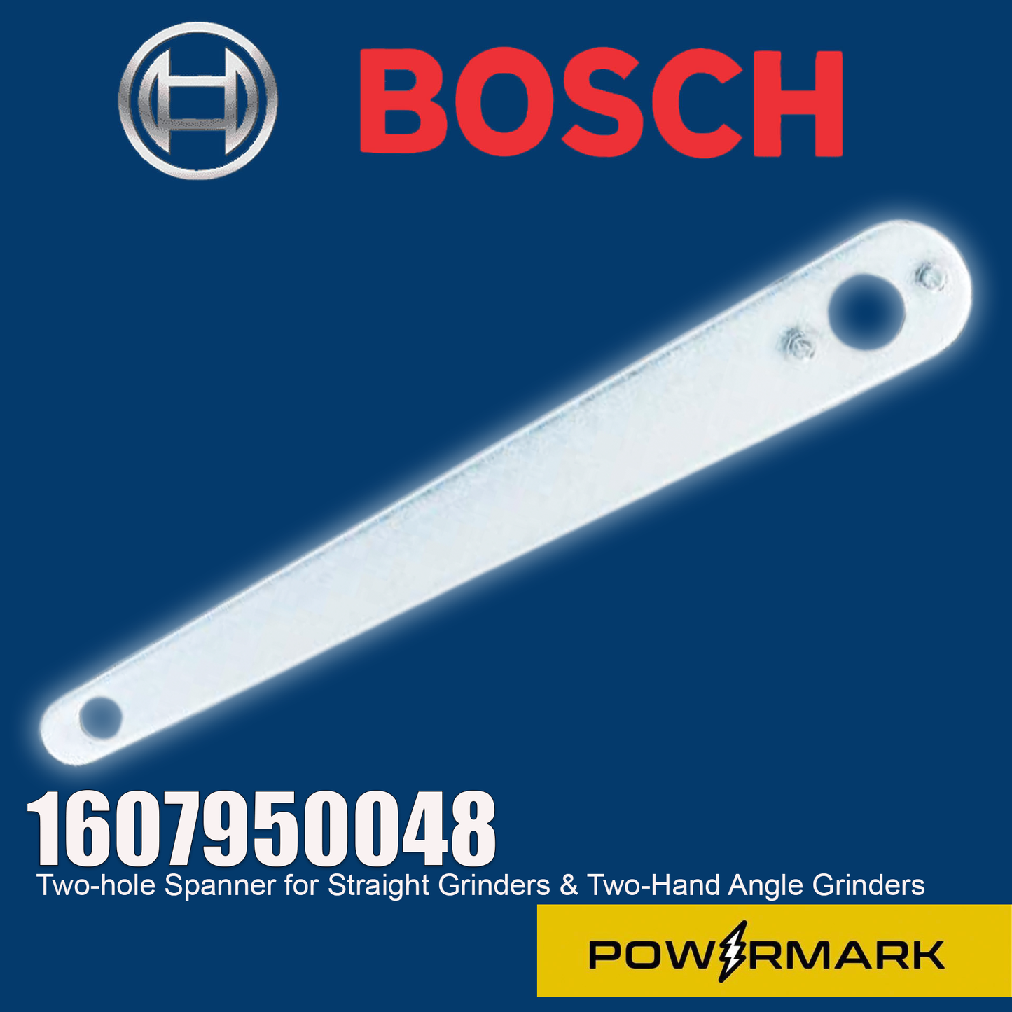 BOSCH 1607950048 Two-hole Spanner for Straight Grinders & Two-Hand Angle Grinders