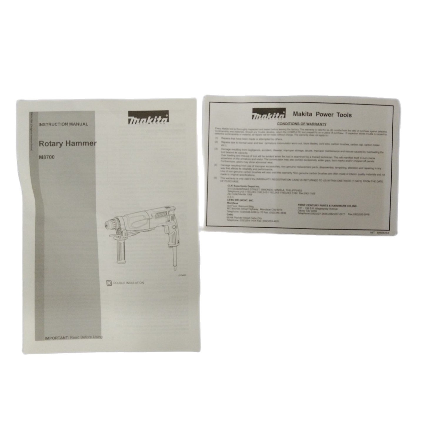 MAKITA M8700M Rotary Hammer, SDS-PLUS Shank 2.2 J 710W