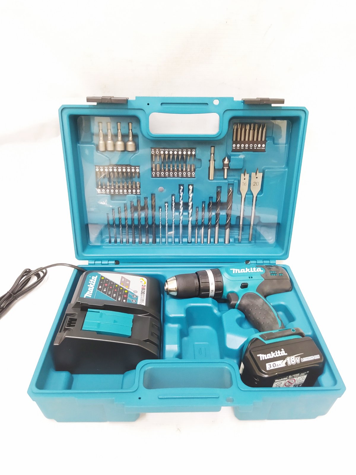 MAKITA DHP453RFX4 Cordless Hammer Driver Drill With Battery and Charger (With Drill Bit Set)18V LXT® Li-Ion 38 N·m (1/2″)