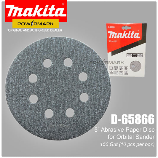 MAKITA D-65866 Abrasive Paper Disc 5" 150 Grit for Orbital Sander (10pcs.)