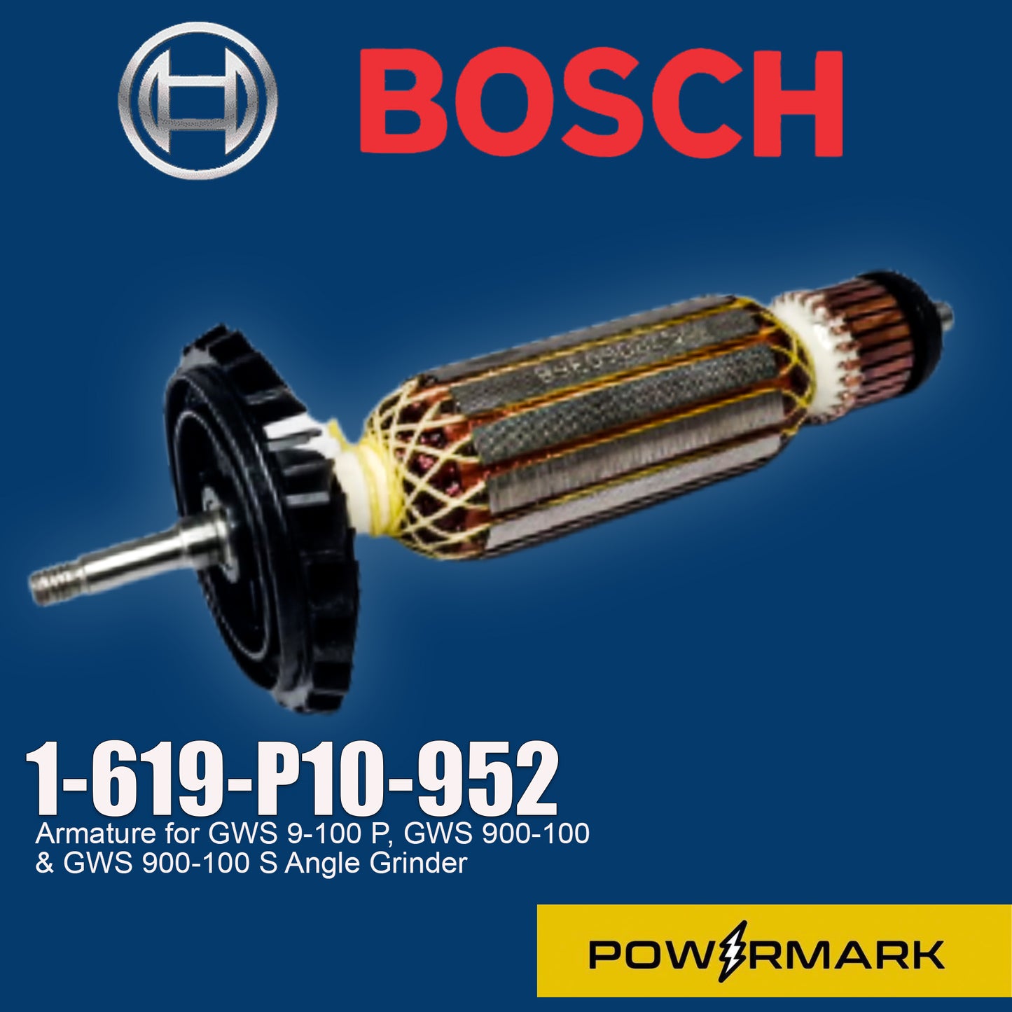 Bosch 1-619-P10-952 Armature for GWS 9-100 P, GWS 900-100, & GWS 900-100 S Angle Grinder