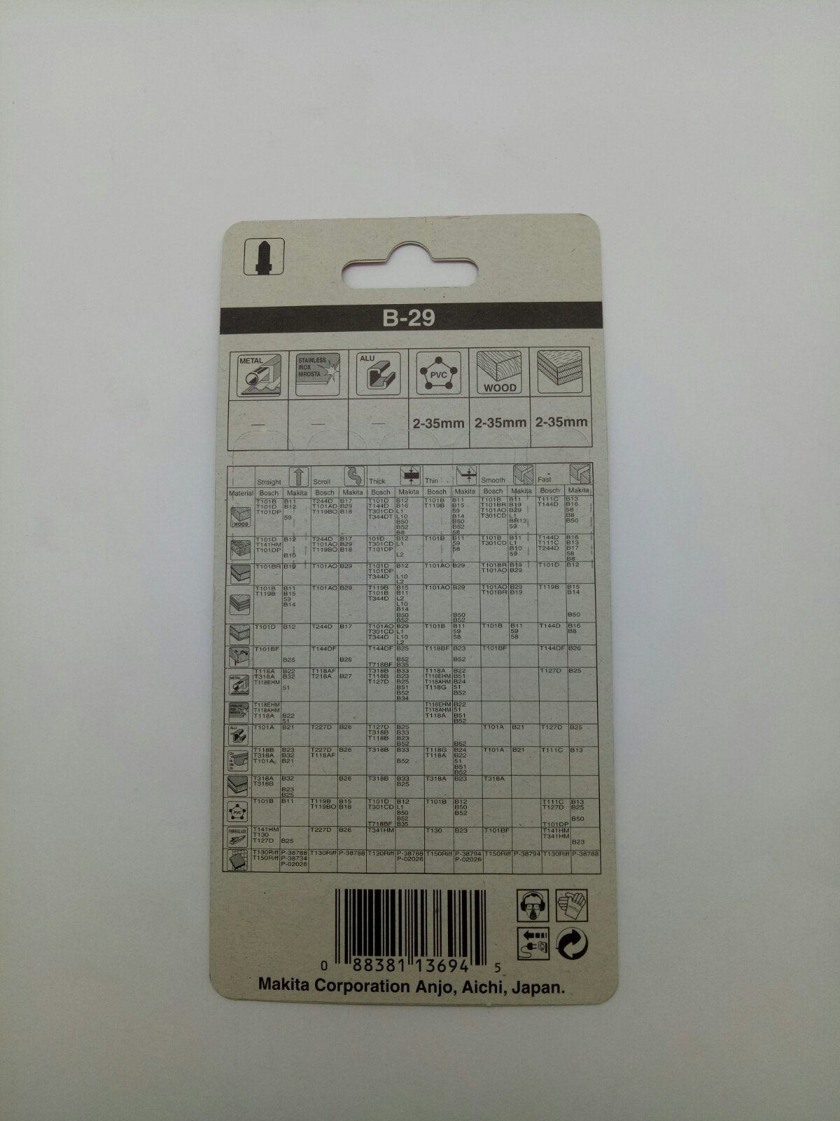 MAKITA A-80400 Jig Saw Blade for scrolling WOOD / Finishing PVC 42mm (5pcs.)