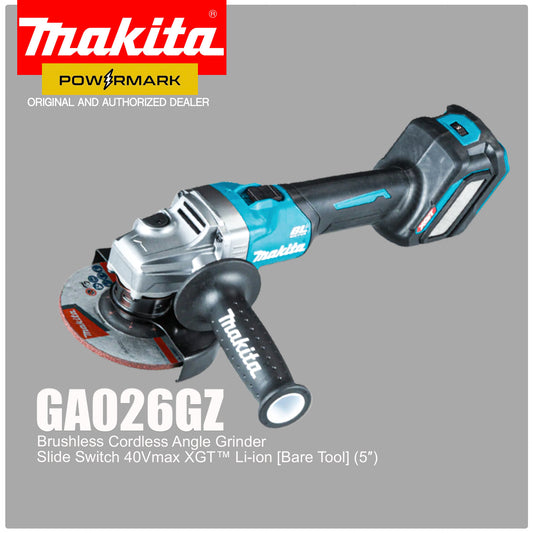 MAKITA GA026GZ Brushless Cordless Angle Grinder, Slide Switch 40Vmax XGT™ Li-ion [Bare Tool] (5″)