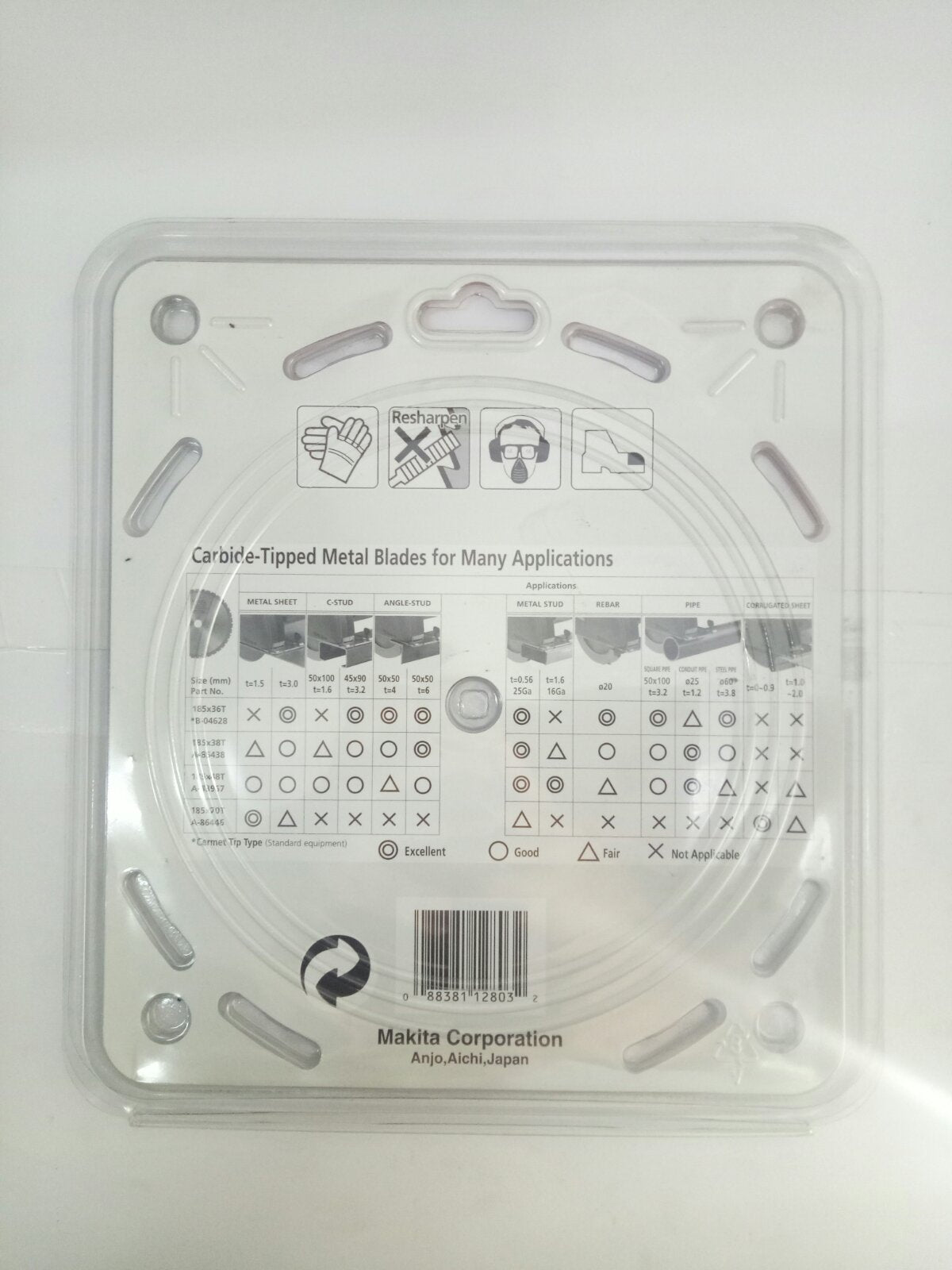 MAKITA A-85438 Circular Saw Blade 185mm x 20mm for Mild Steel (38T)