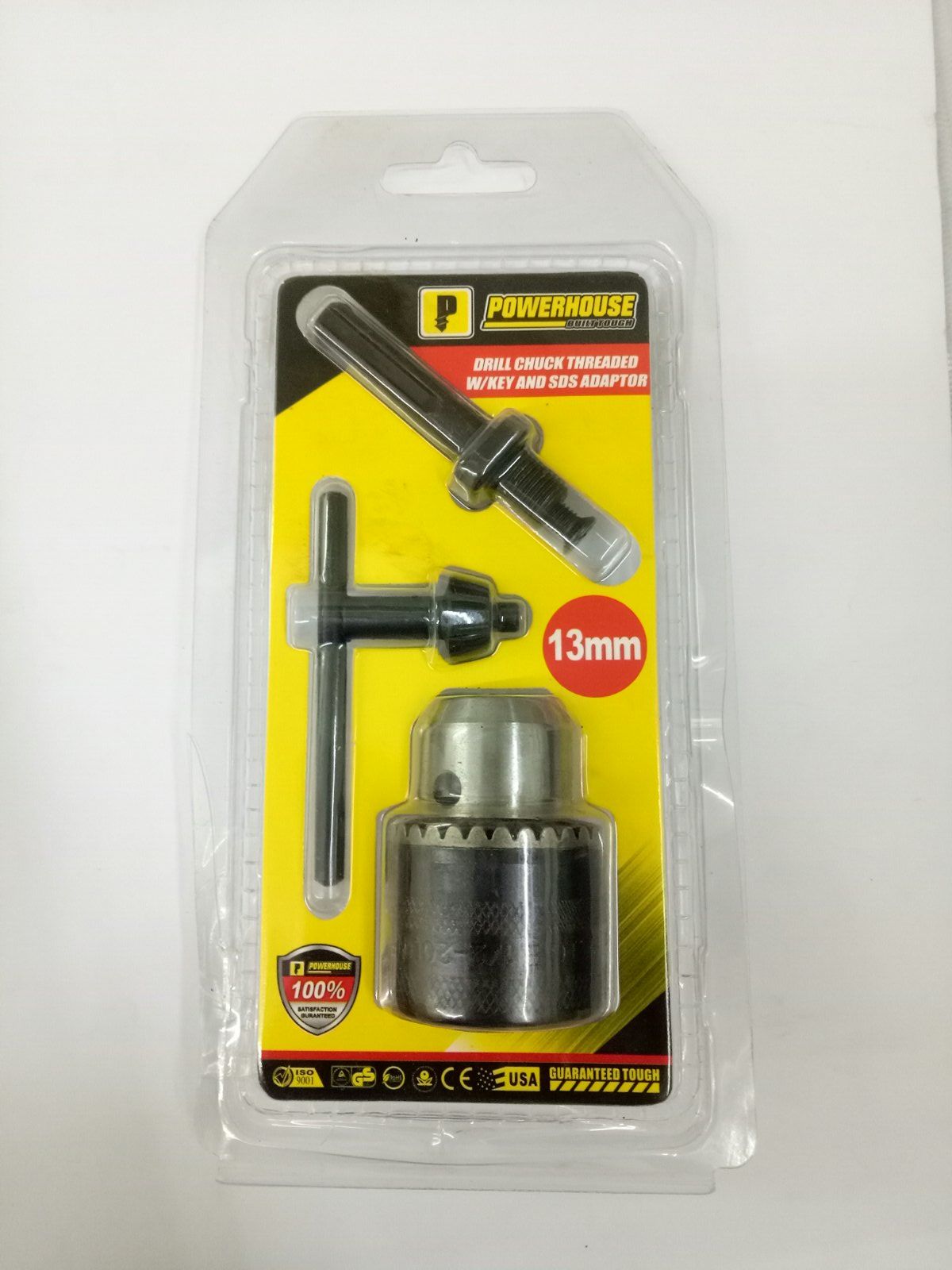 POWERHOUSE Drill Chuck Threaded With Key and SDS Adaptor 13mm
