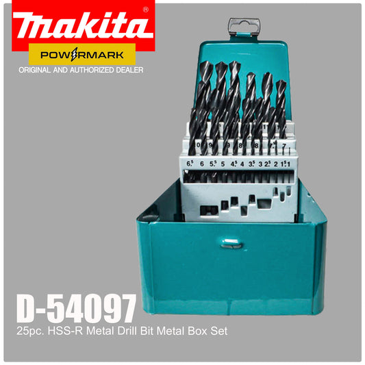MAKITA D-54097 – 25pc. HSS-R Metal Drill Bit Metal Box Set
