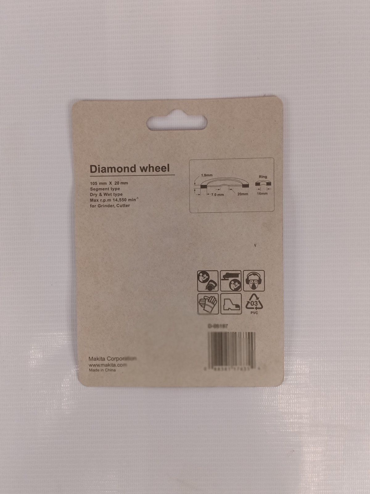 MAKITA D-05197 – 4″ (105mm) Dry Segmented Diamond Cutting Disc/Wheel for Marble, Concrete