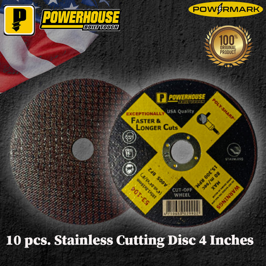 POWERHOUSE 10 pcs. Stainless Cutting Disc 4 Inches