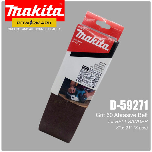 MAKITA D-59271 Abrasive Belt (3" x 21") 60 Grit 3pc for Belt Sander