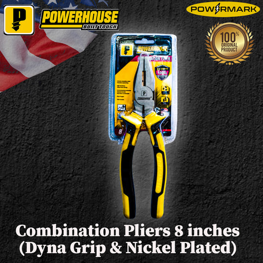 POWERHOUSE Combination Pliers 8 inches (Dyna Grip & Nickel Plated)
