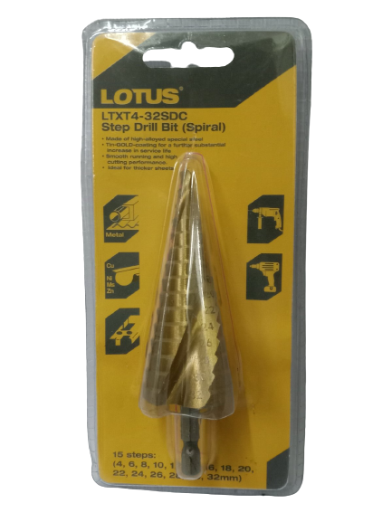 LOTUS LTXT4-32SDC Step Drill Bit (Spiral)