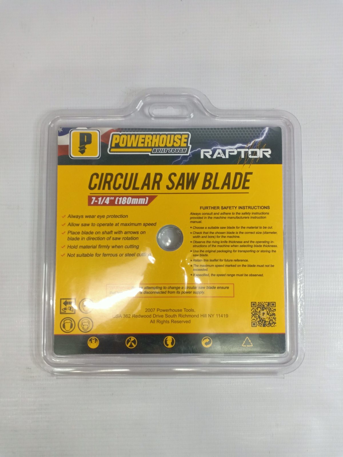 POWERHOUSE Raptor PH-CSWOOD-7-1/4"X40T Circular Saw Blade 7-1/4 inches for Wood 7-1/4" x 40T