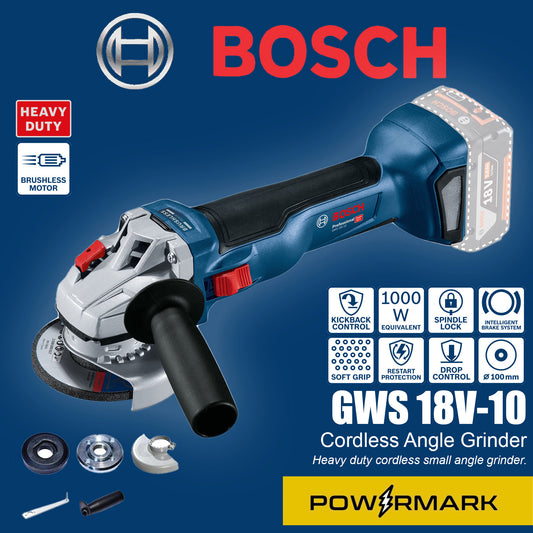 BOSCH GWS 18V-10 Brushless Cordless Angle Grinder (Solo Tool)