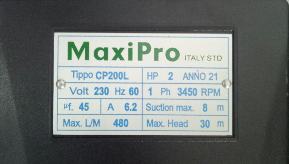 MaxiPro CP200L Electric Centrifugal Pump 2HP