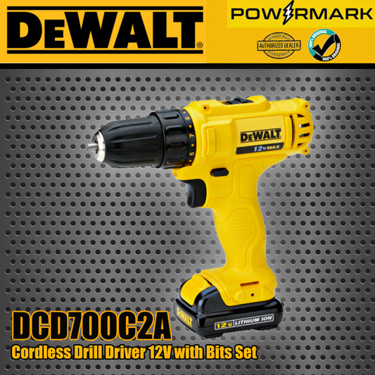 DEWALT DCD700C2A Cordless Drill Driver 12V with Bits Set