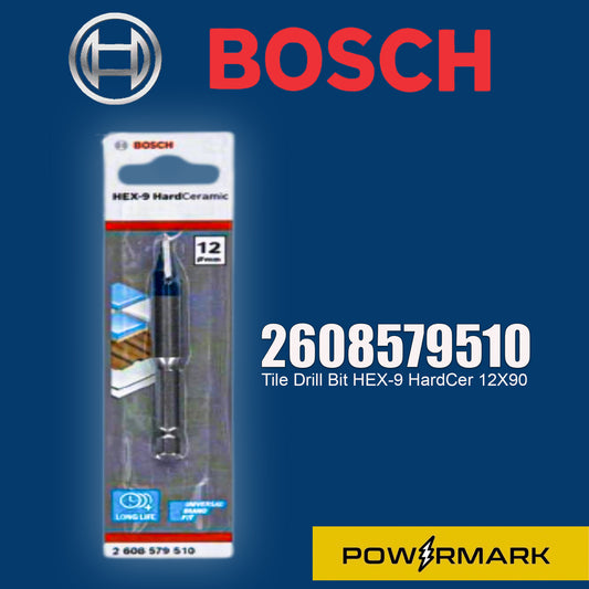 BOSCH 2608579510 Tile Drill Bit HEX-9 HardCer 12X90