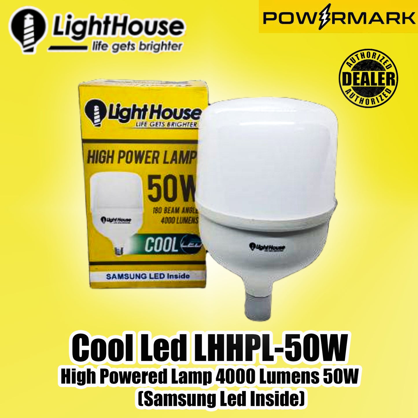 LIGHTHOUSE Cool Led LHHPL-50W High Powered Lamp 4000 Lumens 50W (Samsung Led Inside)