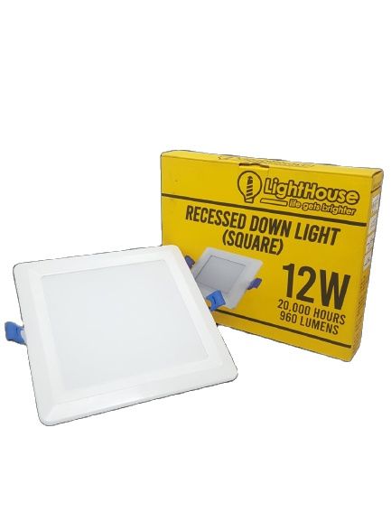 LIGHTHOUSE Led LHRP-SQR-12W-DL Recessed Down Light 960 Lumens 12W (Square)
