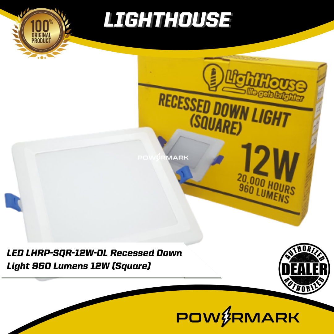 LIGHTHOUSE Led LHRP-SQR-12W-DL Recessed Down Light 960 Lumens 12W (Square)